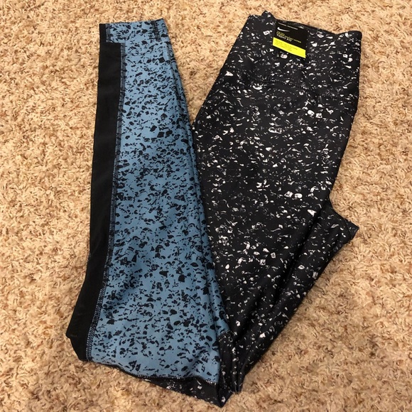 Nike Pants - Nike Power Dry Training Tights - Black/Aqua